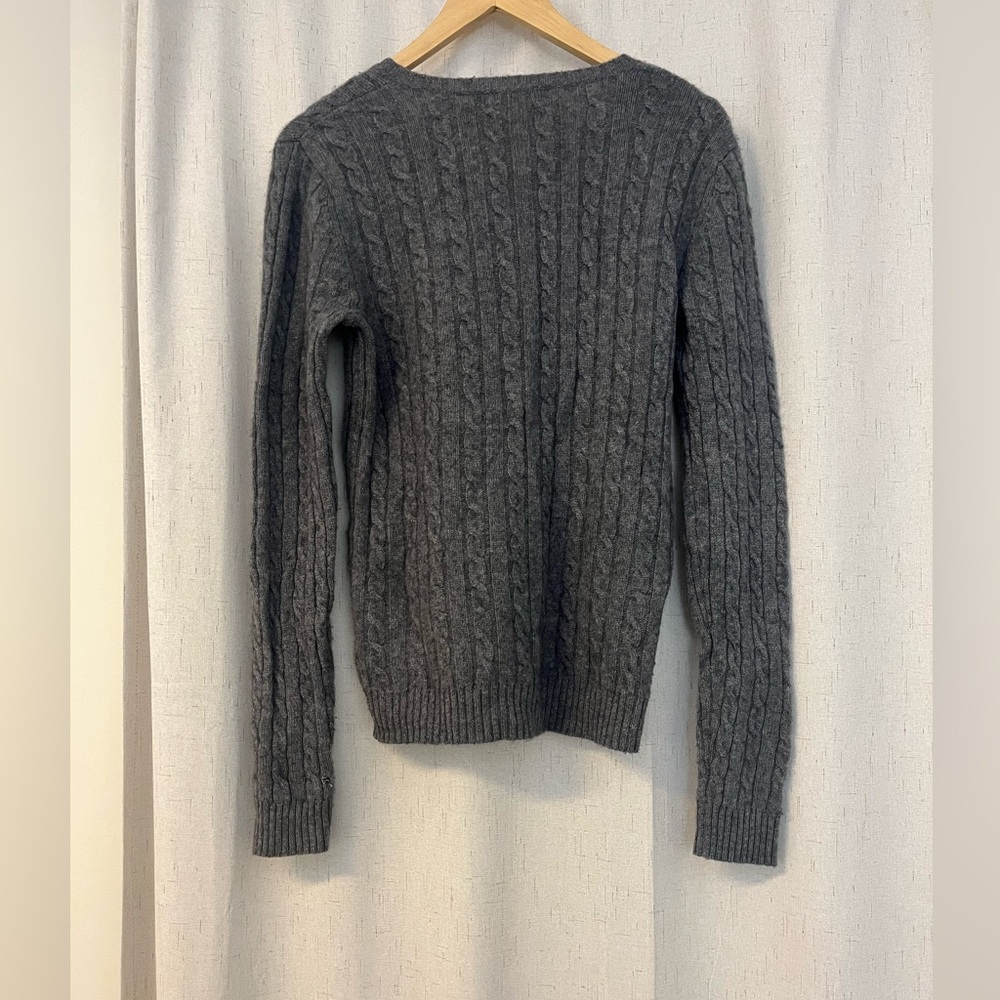 Ralph Lauren 100% Cashmere Charcoal V-Neck Sweater - Picture 6 of 9